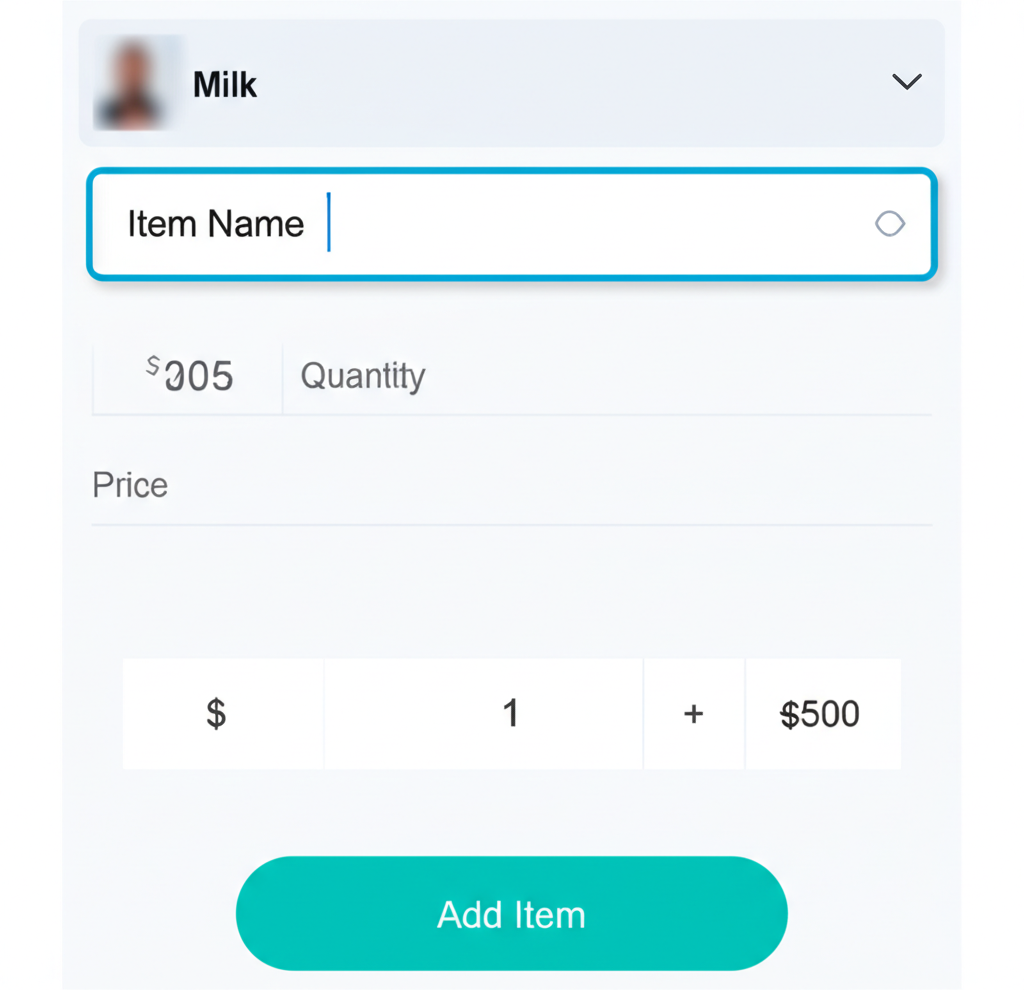 Adding items with price